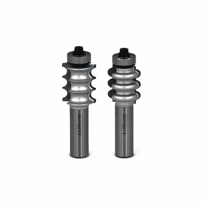 Groove joint router bits set with ball bearing guides for woodworking projects