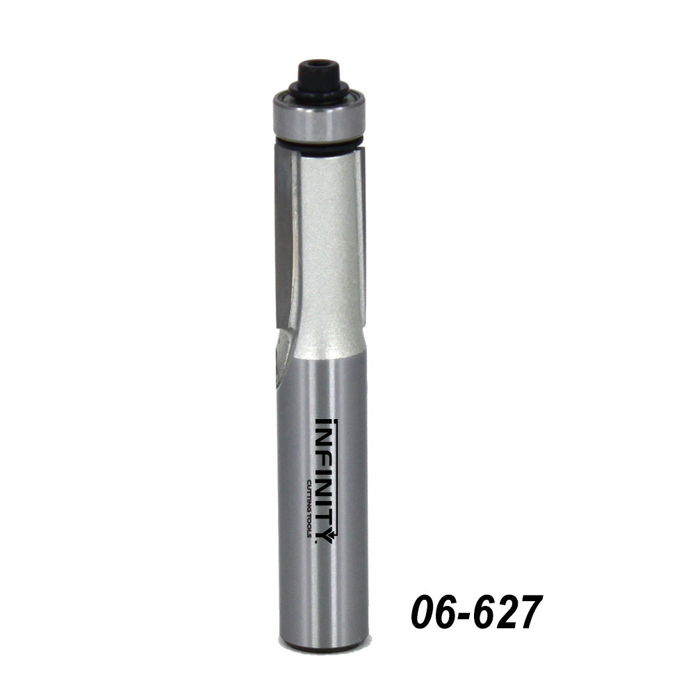 Straight router bit with top bearing for woodworking, labeled 06-627, on white background.