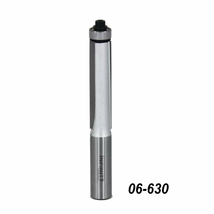 Straight flush trim router bit with bearing, product number 06-630, on white background