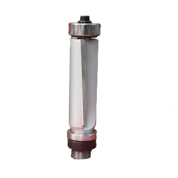 Straight router bit with bearing for woodworking, isolated on white background
