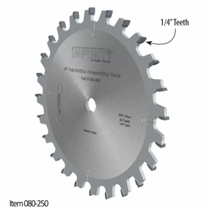 6-inch saw blade with 1/4 inch flat-bottom teeth for woodworking and crosscutting