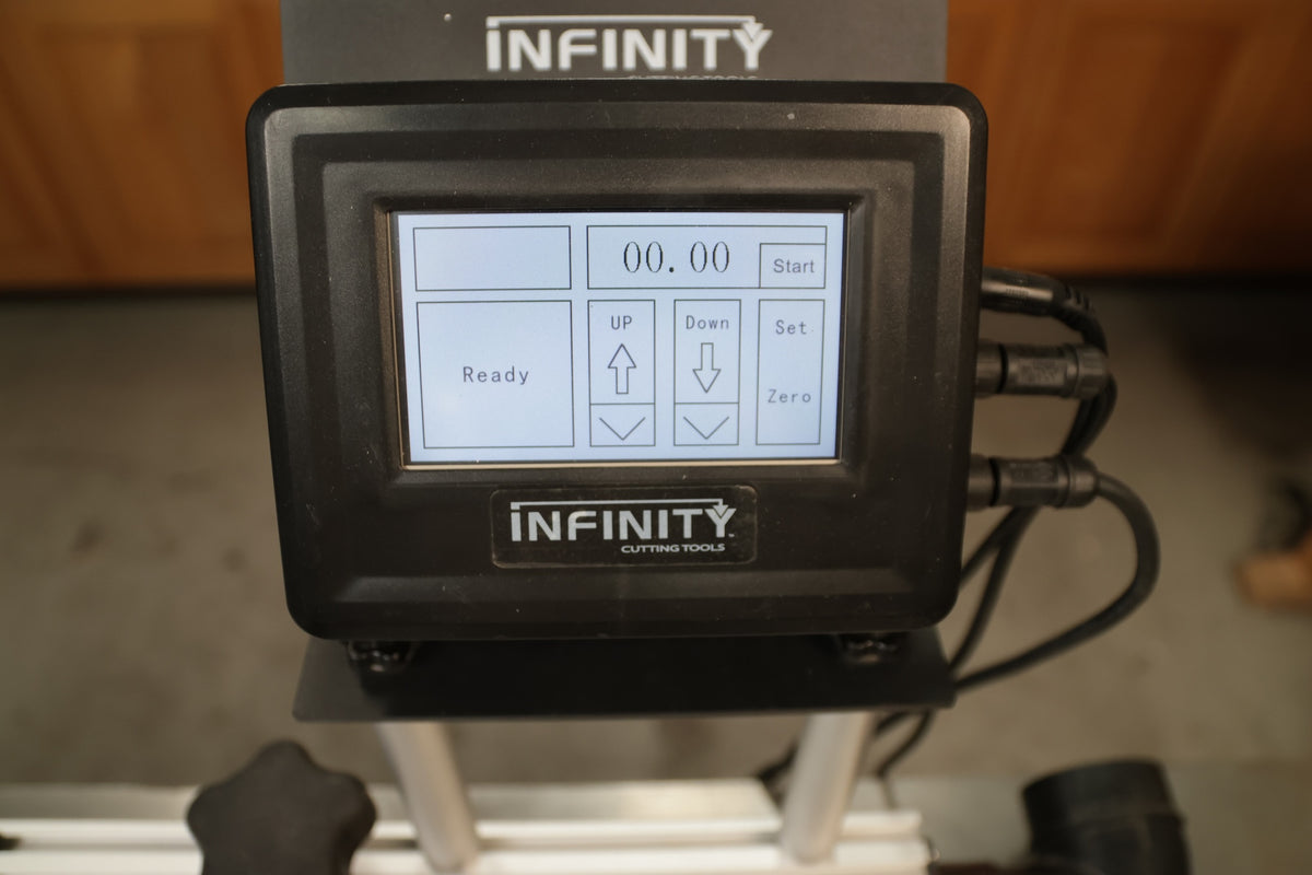 Infinity Tools Electronic Router Lift w/ Mounting Bracket - Fits 4.2" Diameter Router Motors