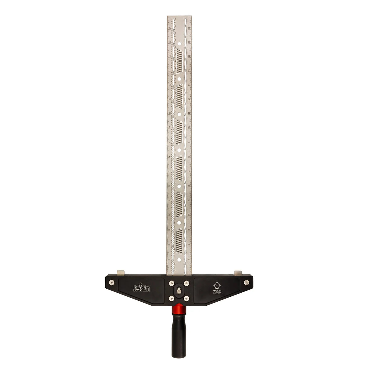 Precision woodworking marking gauge tool with metal ruler and ergonomic handle