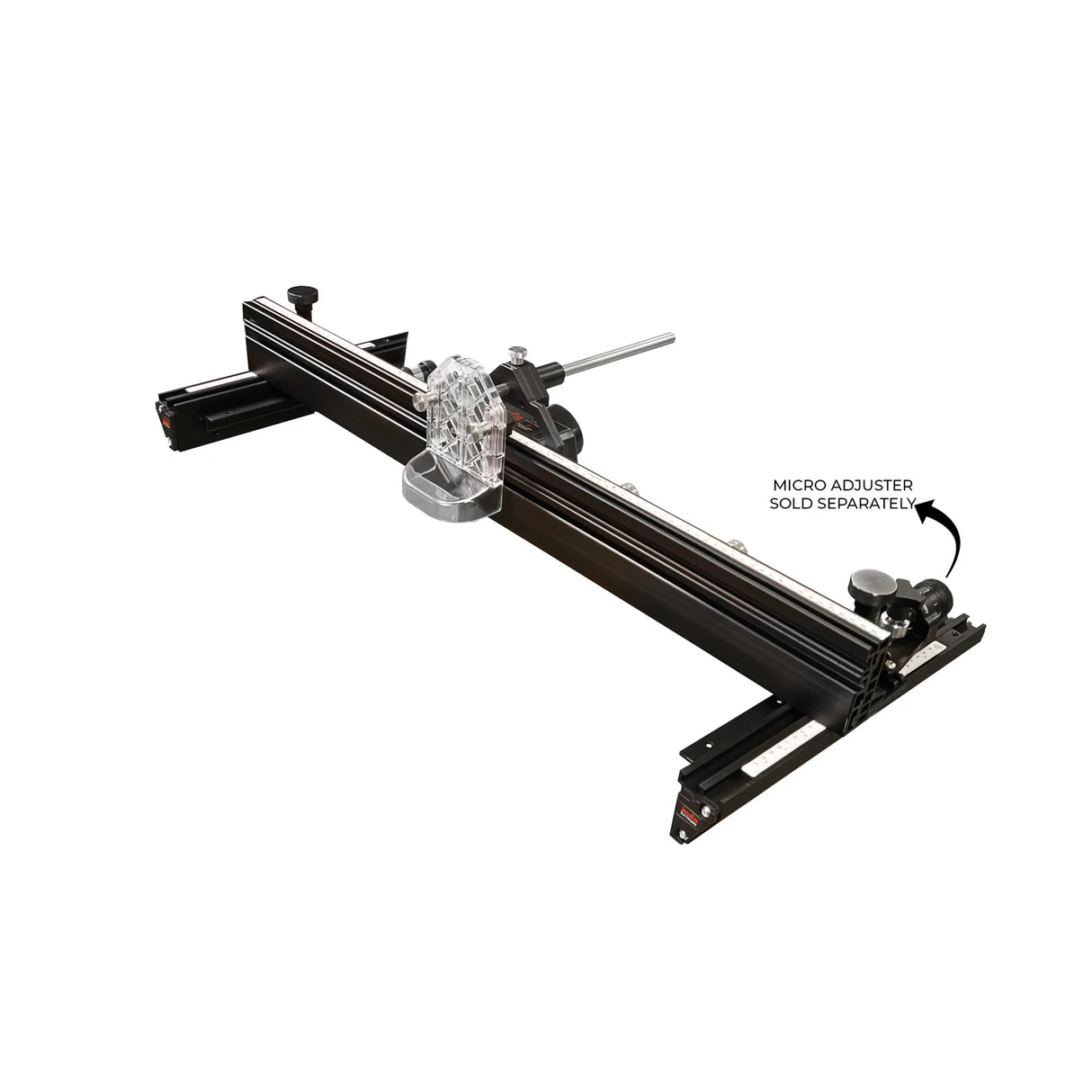 Router table fence system with adjustable aluminum track and clear safety guard
