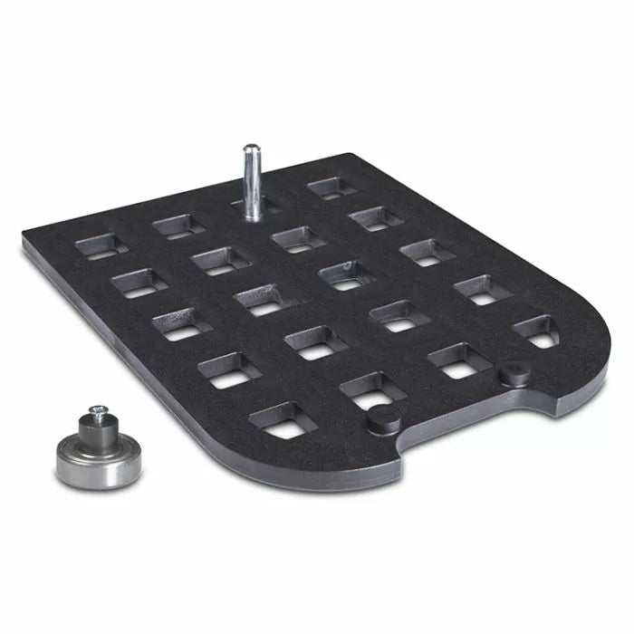 Router table jig with metal pin and bearing for woodworking joinery and precise cuts