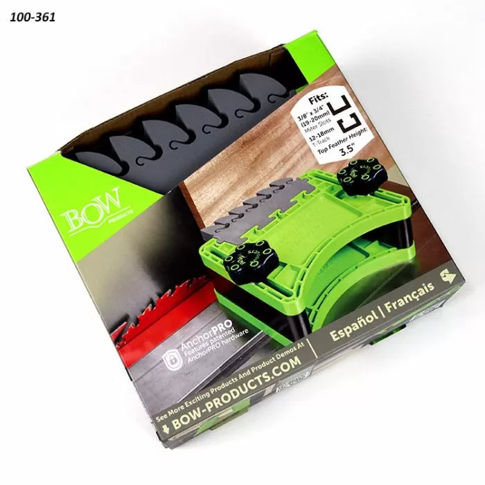 Green Bow Products featherboard woodworking tool in packaging for table saws and router tables