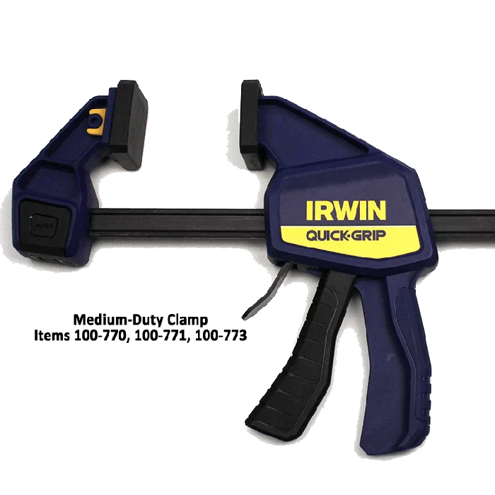 Irwin Quick-Grip woodworking clamp with bar and ergonomic handle