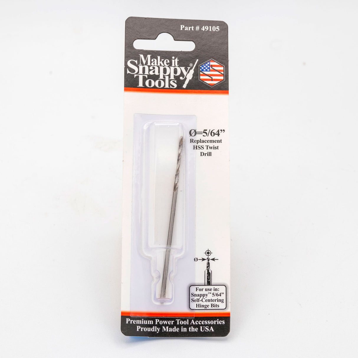 5/64 inch replacement HSS twist drill bit in retail packaging for woodworking tools
