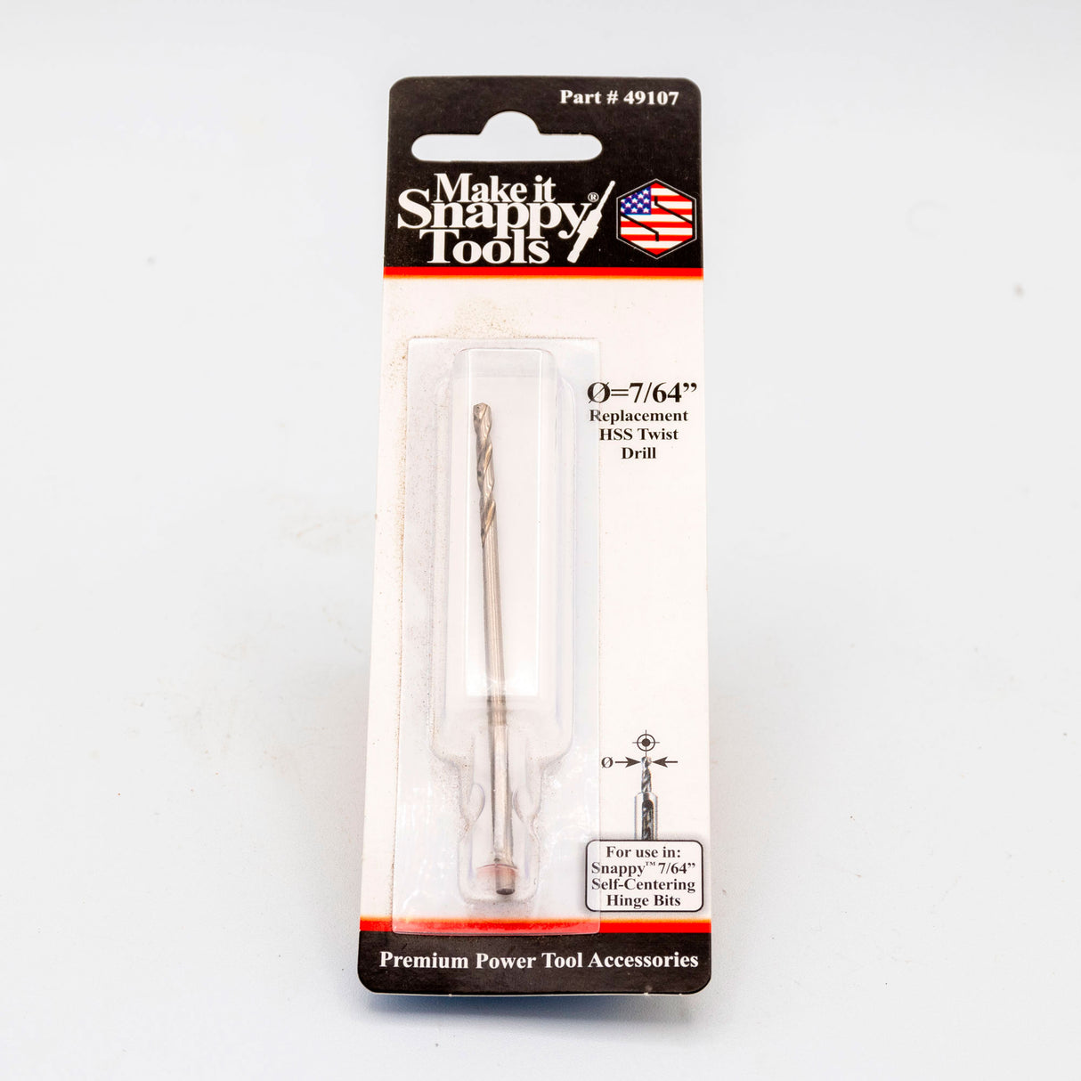 Replacement 7/64 inch HSS twist drill bit for woodworking, packaged for power tool accessories