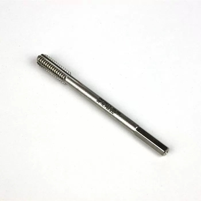 Metal thread tap tool for woodworking and metalworking on white background
