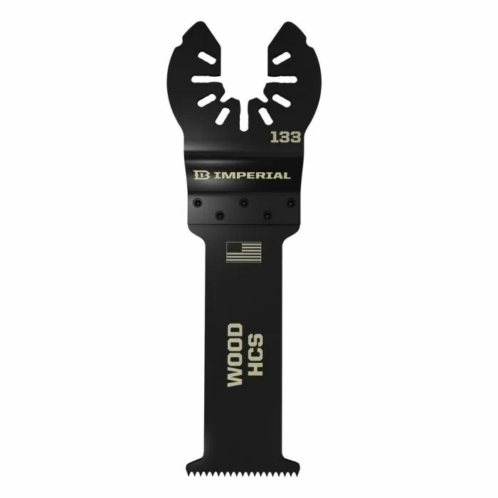 Oscillating multi-tool saw blade for wood, high carbon steel, black finish, Imperial brand