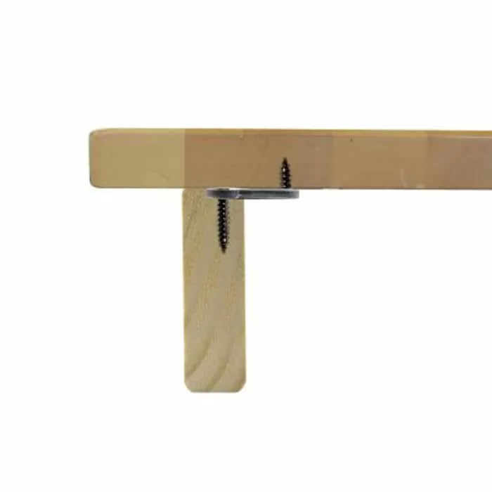Woodworking alignment jig with screws and washer joining two wooden boards