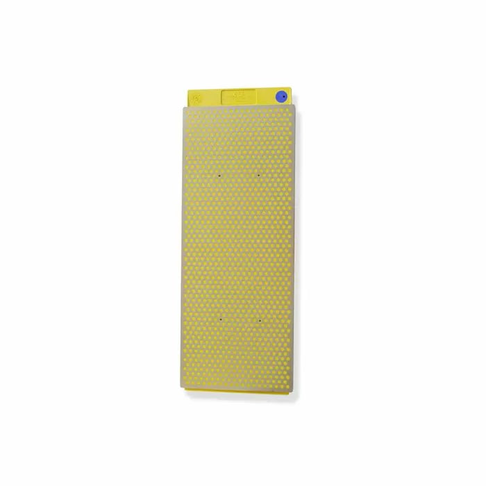 Diamond sharpening stone with yellow honeycomb surface for woodworking tools