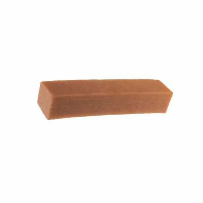 Brown abrasive cleaning stick for saw blades and router bits on white background