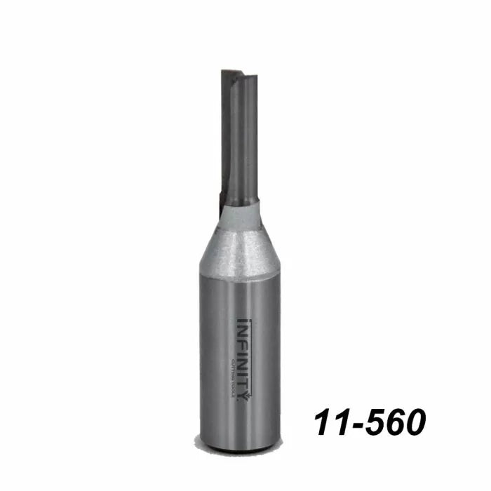 Straight router bit for woodworking, model 11-560, against white background.