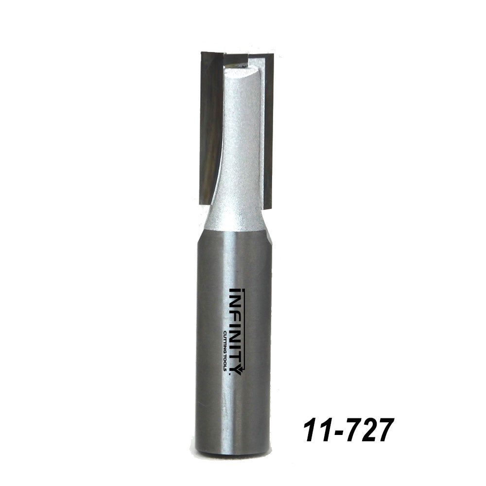 Straight router bit with double flutes for woodworking, item number 11-727
