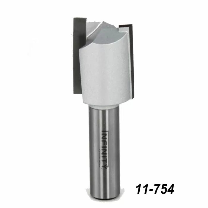 Carbide tipped woodworking router bit with straight cutting edges, product number 11-754.