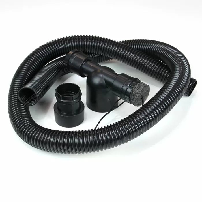 Dust collection hose and fittings kit for woodworking tools and router table setup