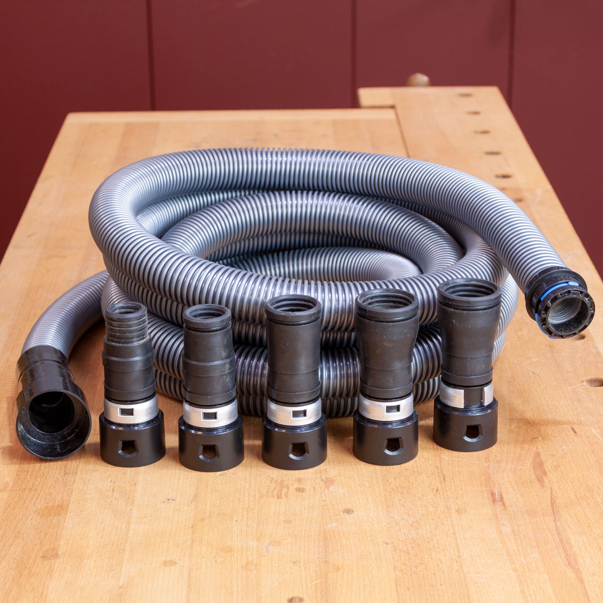 Kit de recolección de polvo para herramientas pequeñas Quick-Snap de Infinity Tools con adaptadores flexibles y manguera de 16'