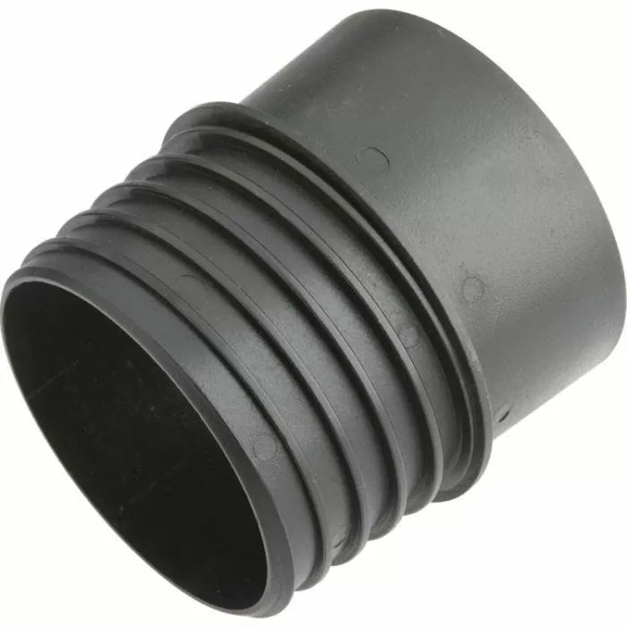 Black dust collection hose adapter fitting for woodworking shop vacuum systems