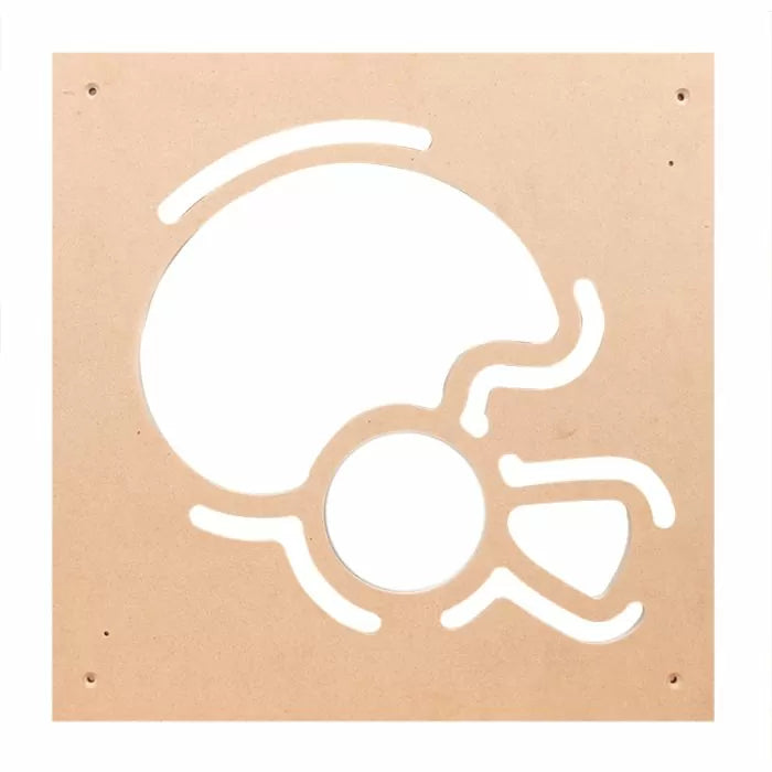 MDF football helmet woodworking template for routing and crafting projects