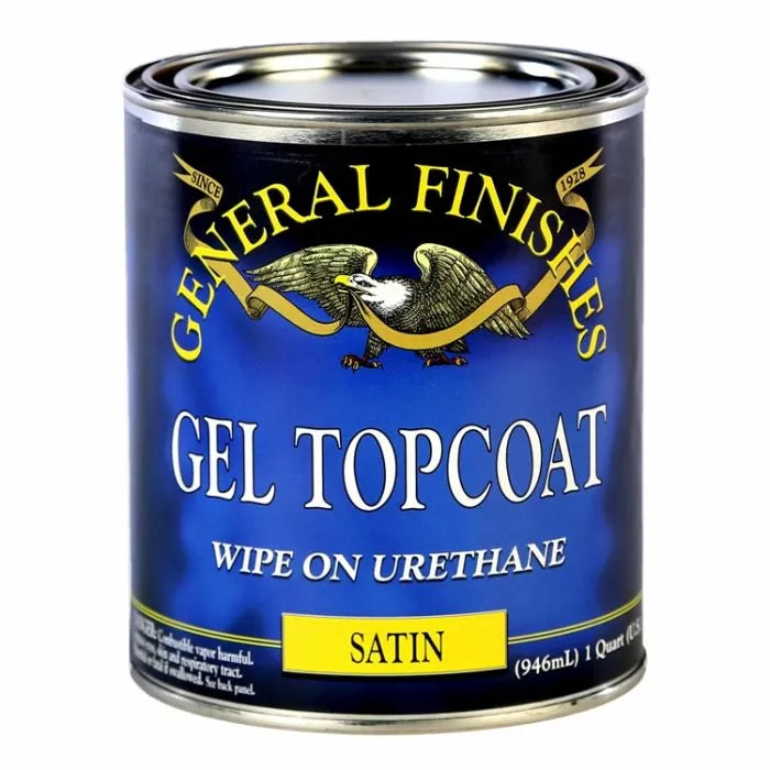 General Finishes gel topcoat satin quart can for woodworking finish protection