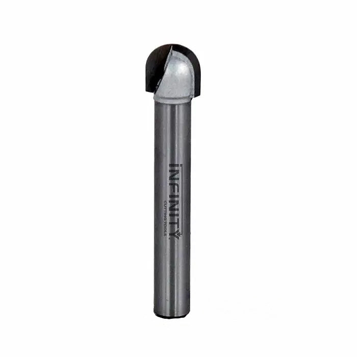 Round nose router bit for woodworking set against a white background