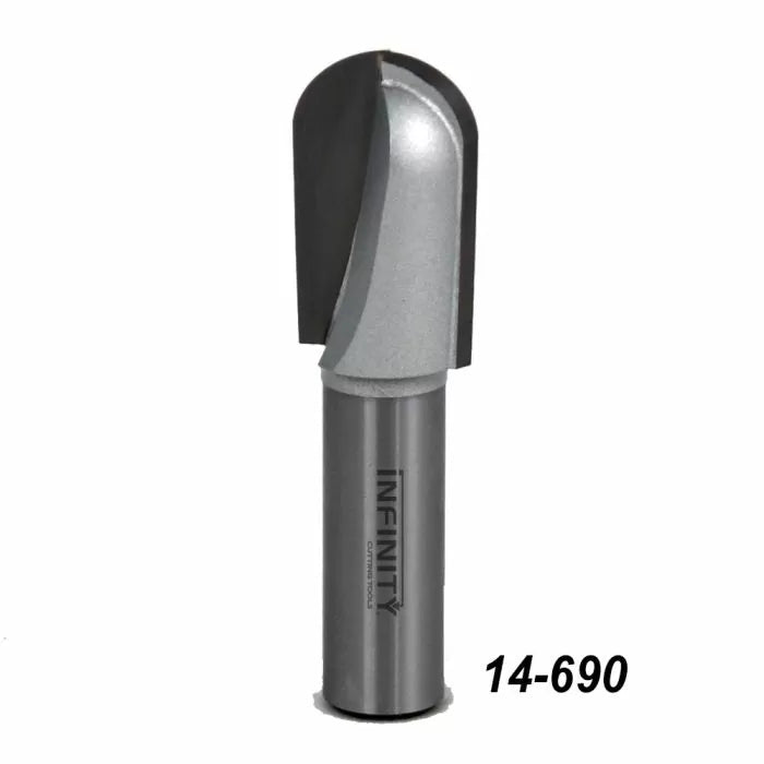 Carbide core box router bit for woodworking, model 14-690, with polished cutting edge