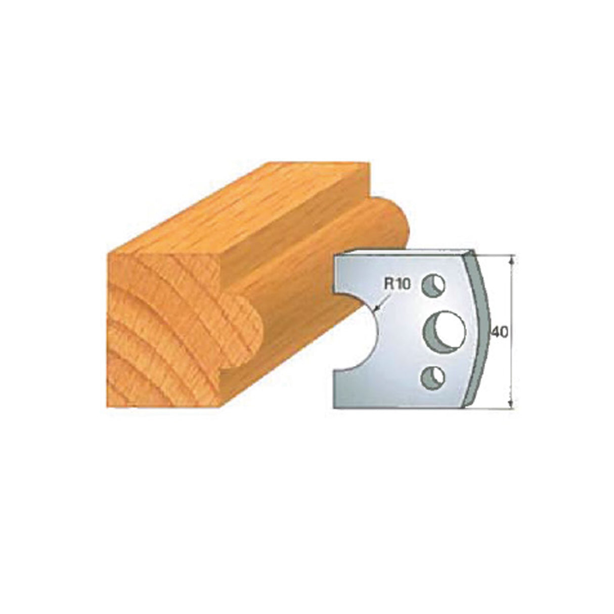Wood molding profile and steel router bit cutter with dimensions for woodworking