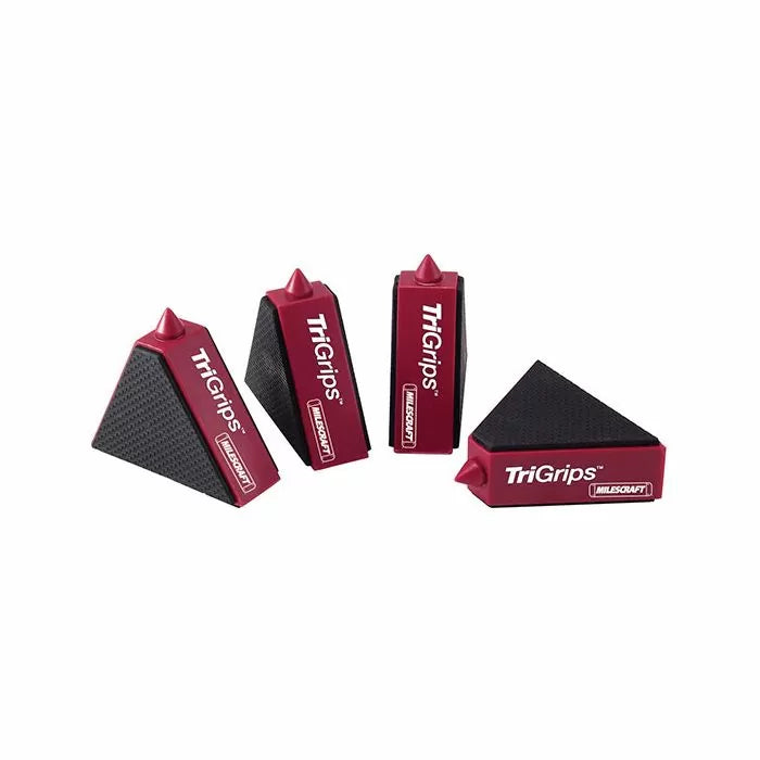 Set of four TriGrips non-slip woodworking work supports with textured surfaces