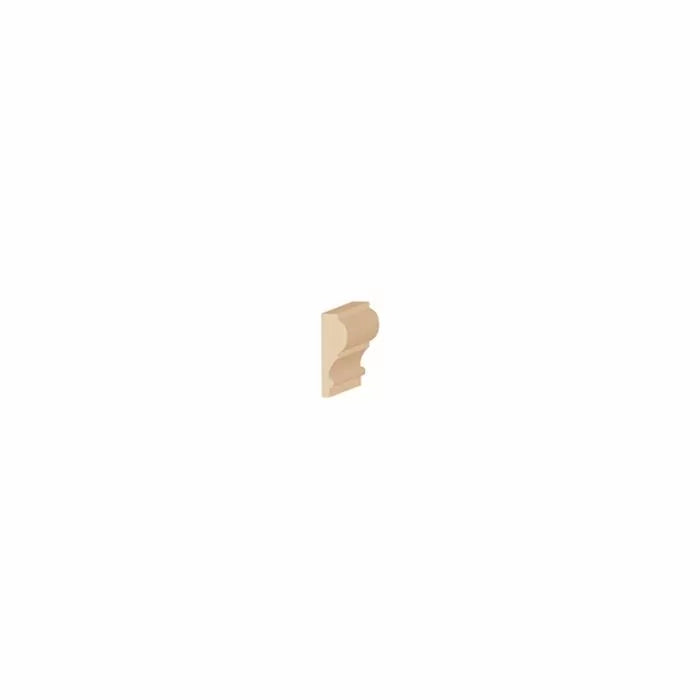 Wood molding profile with ornate, curved edge for woodworking or trim projects