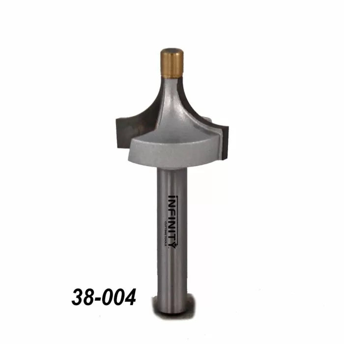 Roundover router bit with bearing, woodworking tool, part number 38-004