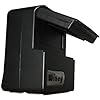 Black plastic woodworking tool accessory with angled top, suitable for cutting or routing.