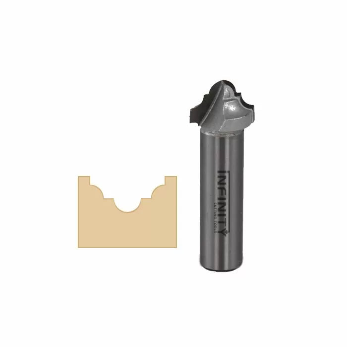 Roman ogee router bit for woodworking with profile cut example, carbide-tipped tool