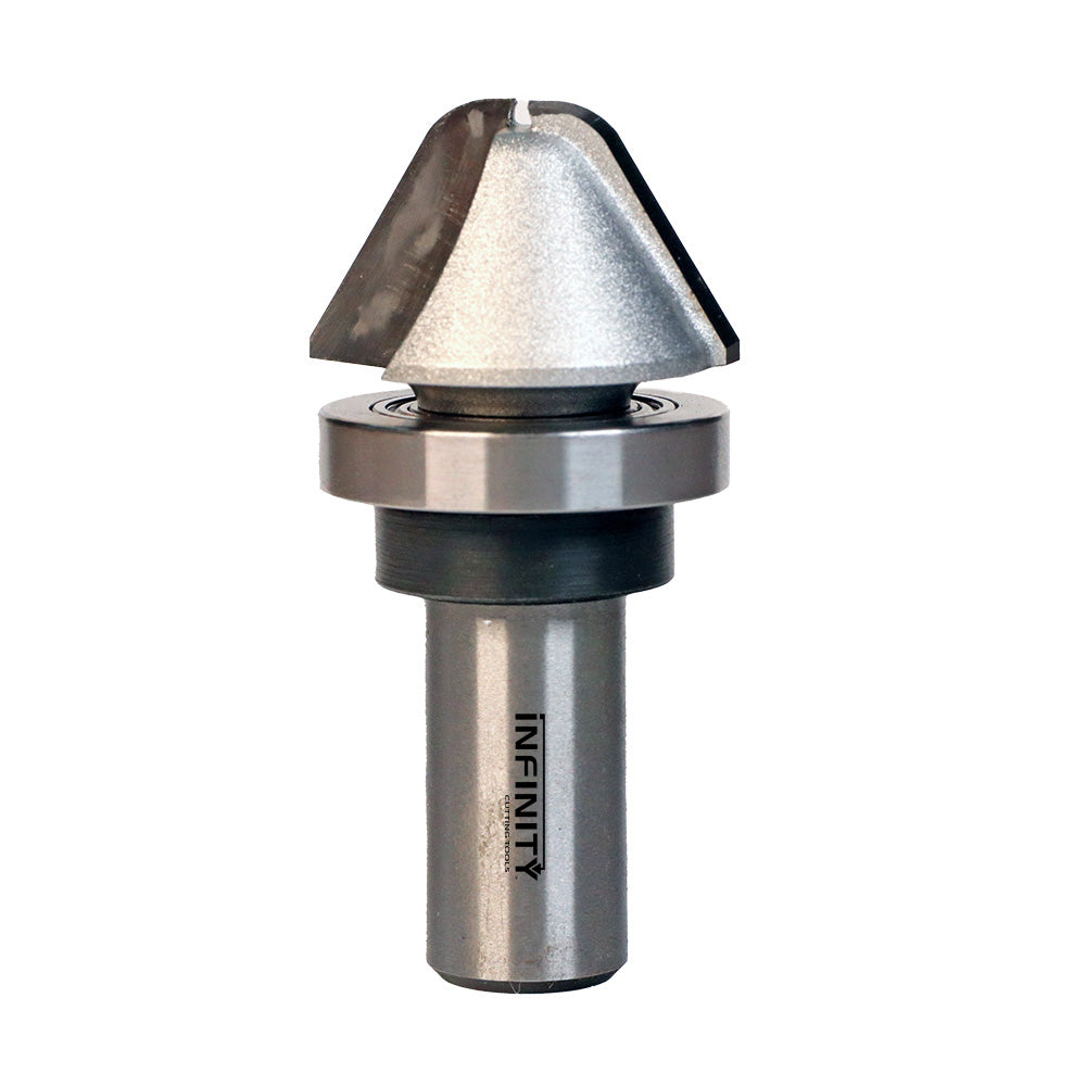 Chamfer router bit with bearing, woodworking tool for precise edge cutting