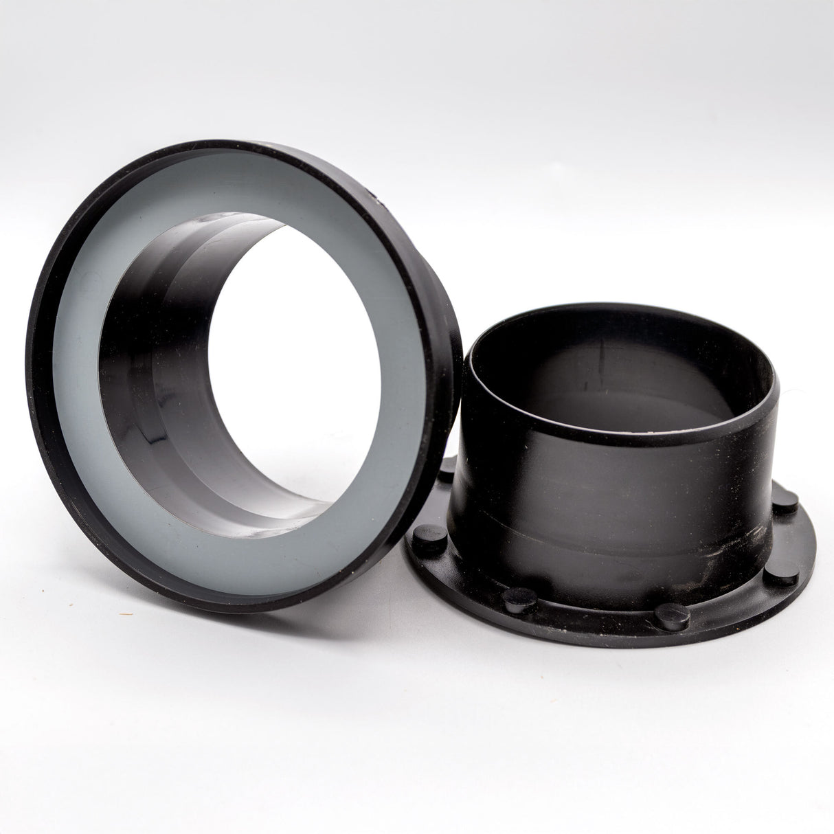 4 inch magnetic dust port set for woodworking dust collection systems, black plastic fittings