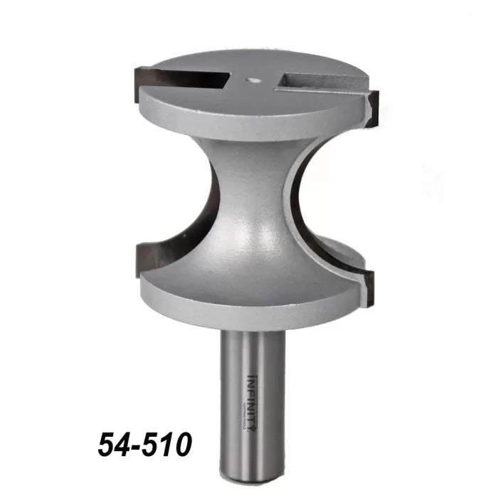 Slot cutting router bit with double-edged carbide blades and labeled 54-510 on white background