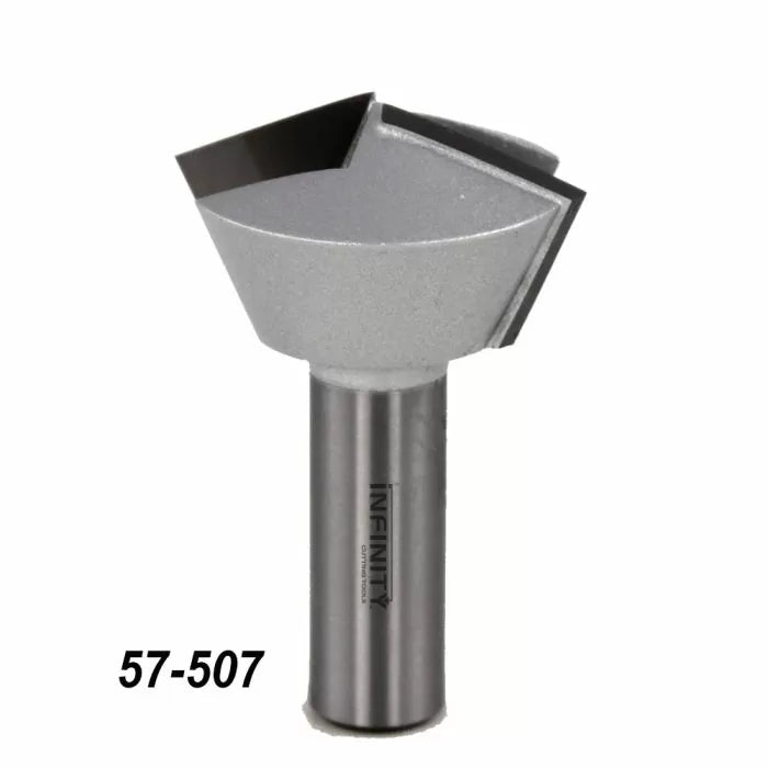Carbide-tipped router bit with beveled cutting edge, woodworking tool, model 57-507