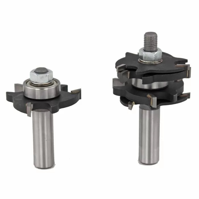 Carbide-tipped rail and stile router bit set for woodworking joinery projects
