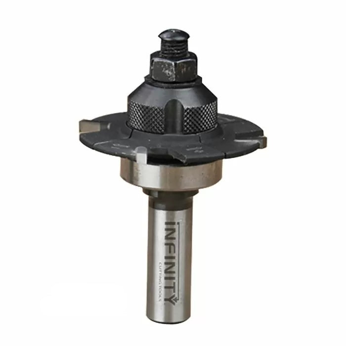 Carbide router bit with adjustable top, designed for precision woodworking cuts
