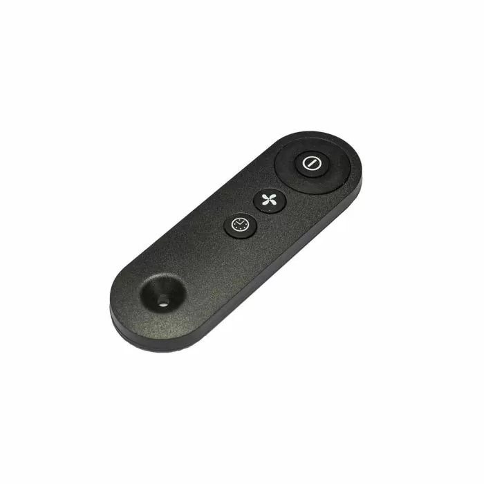 Black remote control with three buttons for woodworking tool accessories