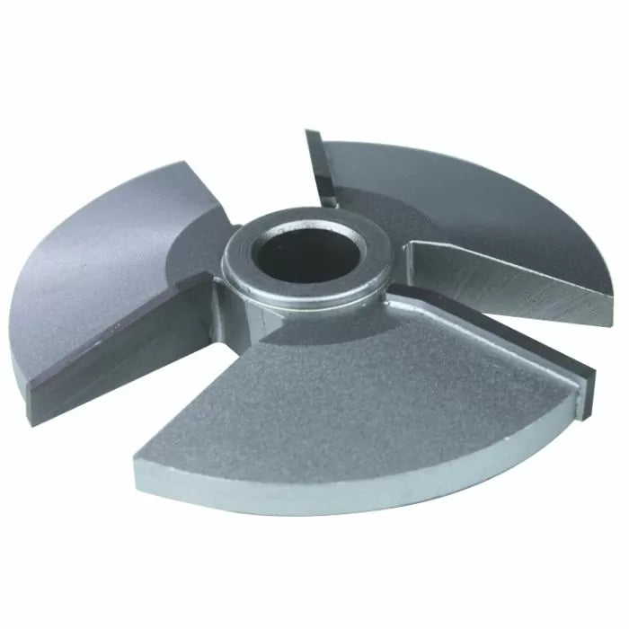 Carbide-tipped woodworking slot cutter, four-wing router bit for precision joinery