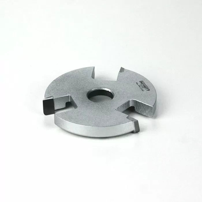Carbide-tipped slot cutter blade for woodworking, shown on a white background