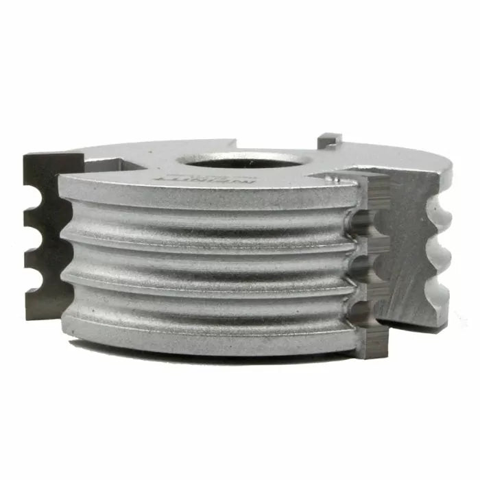 Grooving and rabbeting woodworking cutter head with steel body and sharp carbide blades