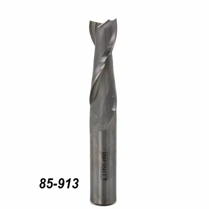 Straight flute spiral router bit with model number 85-913 on white background