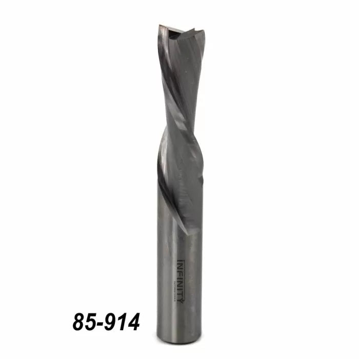 Carbide spiral router bit for woodworking, straight flute, part number 85-914