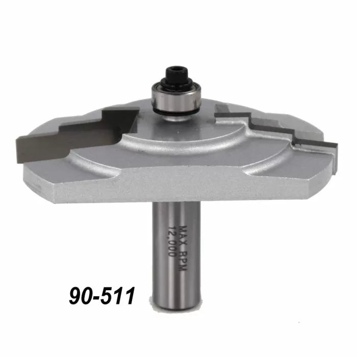 Carbide tipped slot cutter router bit with bearing, model 90-511, for woodworking.