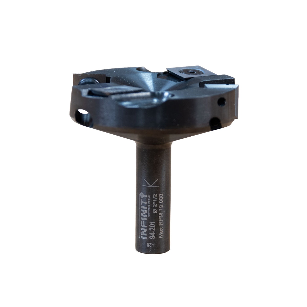 Infinity Tools Insert-Pro Spoilboard Surfacing and Rabbeting 2+2 Design Fly Cutter, 2-1/2" D x 1/2" CH, 1/2" Shank