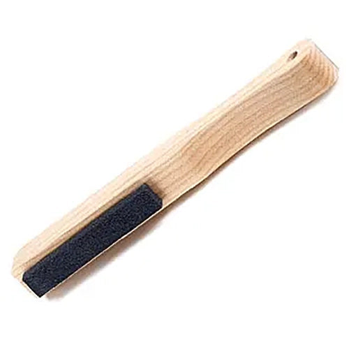 Wooden handle abrasive cleaning stick for saw blades and woodworking tools