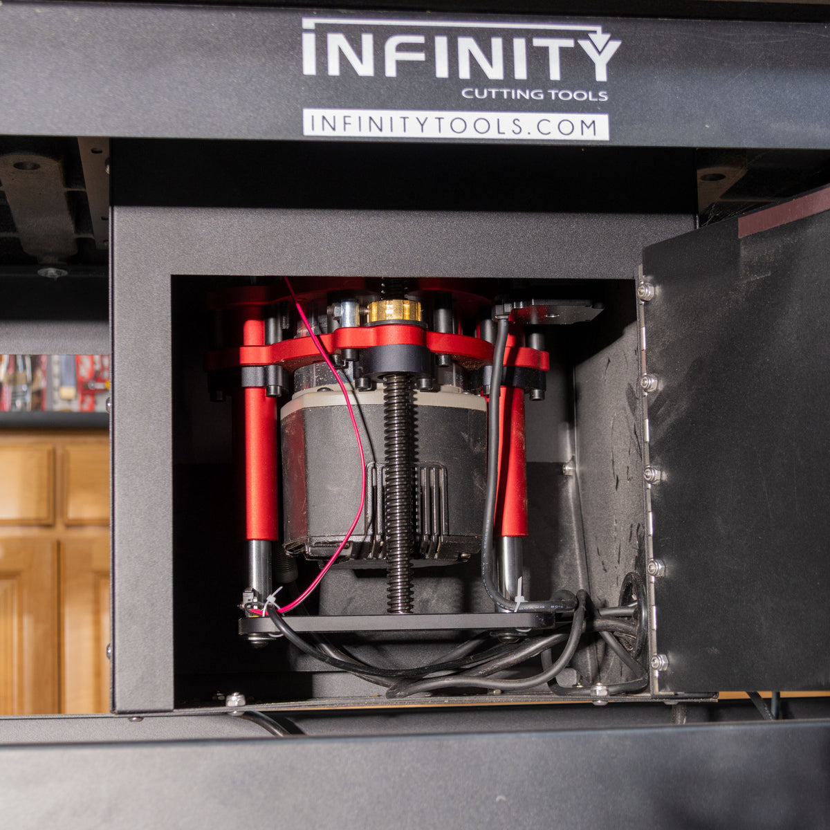 Infinity Tools Electronic Router Lift w/ Mounting Bracket - Fits 4.2" Diameter Router Motors